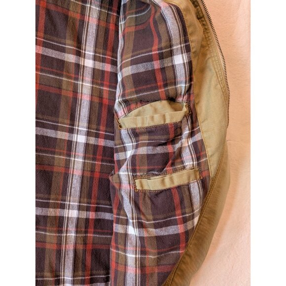 The Territory Ahead VTG Cotton Canvas Lined Zip Bomber Biker Jacket Pockets SM - Picture 6 of 8